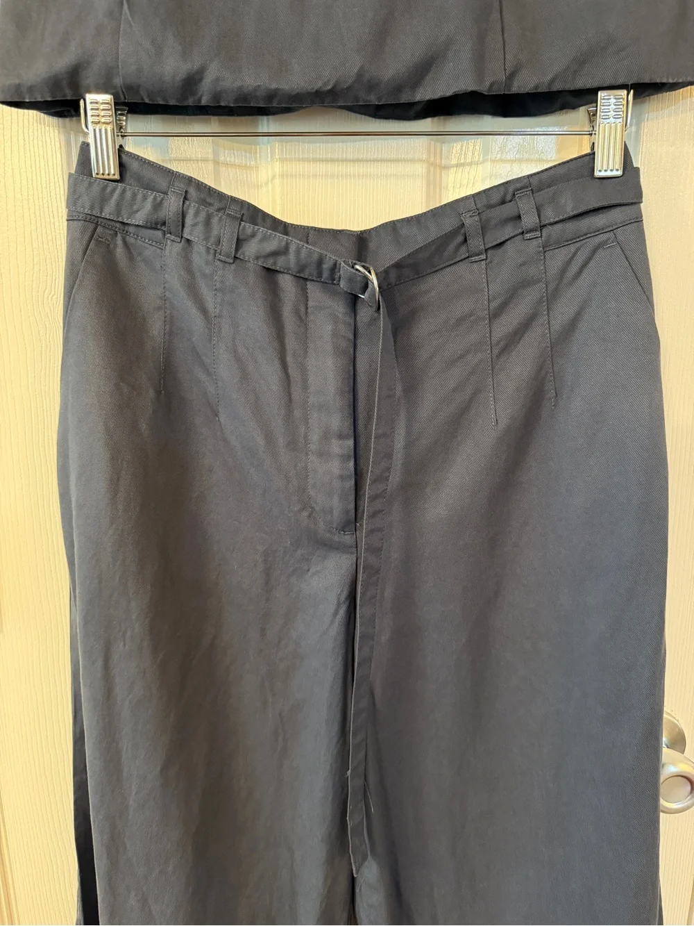 LOFT Versa Pure Spun Navy Off-the-Shoulder Top & Wide Leg Pants Set Size 6 | NWT